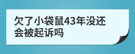 欠了小袋鼠43年没还会被起诉吗