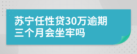 苏宁任性贷30万逾期三个月会坐牢吗