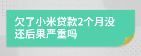 欠了小米贷款2个月没还后果严重吗