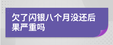 欠了闪银八个月没还后果严重吗