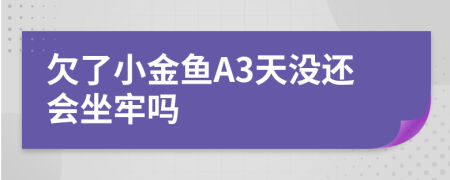 欠了小金鱼A3天没还会坐牢吗