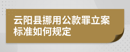 云阳县挪用公款罪立案标准如何规定