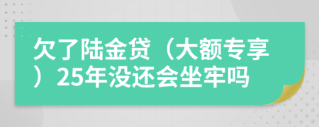 欠了陆金贷（大额专享）25年没还会坐牢吗