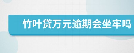 竹叶贷万元逾期会坐牢吗