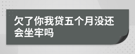 欠了你我贷五个月没还会坐牢吗