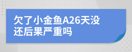 欠了小金鱼A26天没还后果严重吗