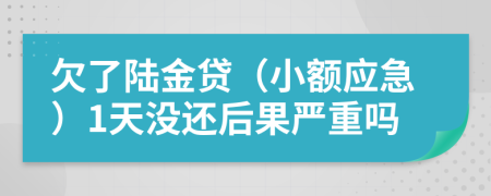 欠了陆金贷（小额应急）1天没还后果严重吗