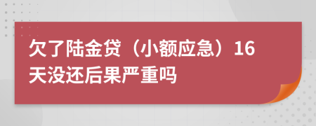 欠了陆金贷（小额应急）16天没还后果严重吗