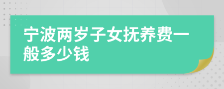 宁波两岁子女抚养费一般多少钱