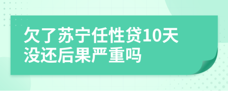 欠了苏宁任性贷10天没还后果严重吗