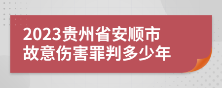 2023贵州省安顺市故意伤害罪判多少年