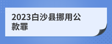 2023白沙县挪用公款罪