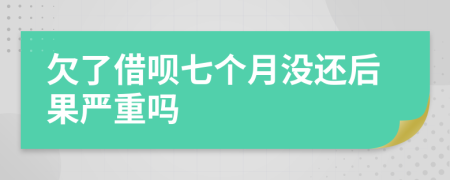 欠了借呗七个月没还后果严重吗