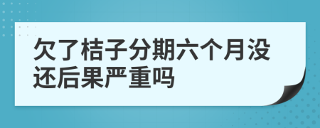 欠了桔子分期六个月没还后果严重吗