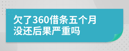 欠了360借条五个月没还后果严重吗