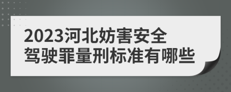 2023河北妨害安全驾驶罪量刑标准有哪些