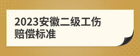 2023安徽二级工伤赔偿标准