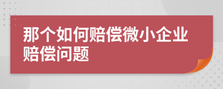 那个如何赔偿微小企业赔偿问题