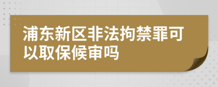 浦东新区非法拘禁罪可以取保候审吗