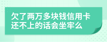 欠了两万多块钱信用卡还不上的话会坐牢么