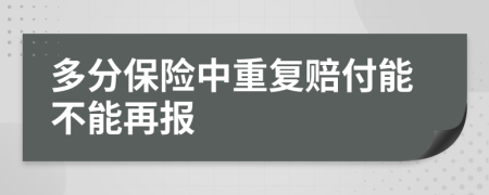 多分保险中重复赔付能不能再报