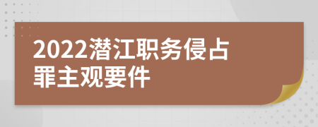 2022潜江职务侵占罪主观要件