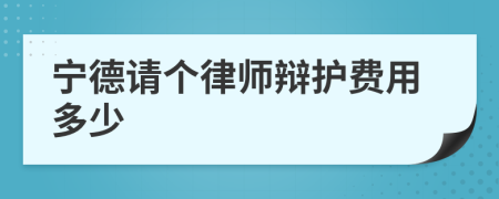 宁德请个律师辩护费用多少
