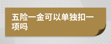 五险一金可以单独扣一项吗