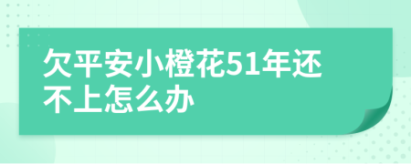 欠平安小橙花51年还不上怎么办