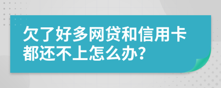 欠了好多网贷和信用卡都还不上怎么办？