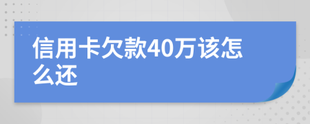 信用卡欠款40万该怎么还