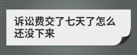 诉讼费交了七天了怎么还没下来