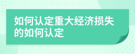 如何认定重大经济损失的如何认定