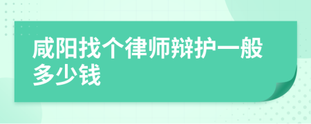 咸阳找个律师辩护一般多少钱