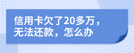 信用卡欠了20多万，无法还款，怎么办