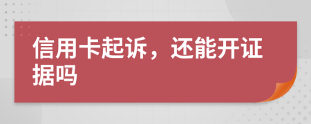 信用卡起诉，还能开证据吗