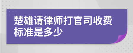 楚雄请律师打官司收费标准是多少