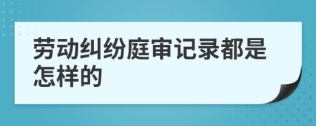 劳动纠纷庭审记录都是怎样的