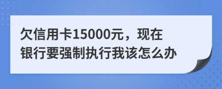 欠信用卡15000元，现在银行要强制执行我该怎么办