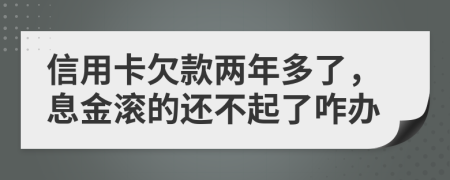 信用卡欠款两年多了，息金滚的还不起了咋办