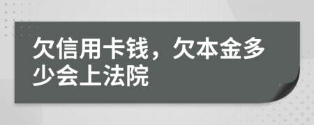 欠信用卡钱，欠本金多少会上法院