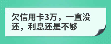 欠信用卡3万，一直没还，利息还是不够