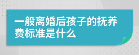 一般离婚后孩子的抚养费标准是什么