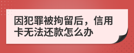 因犯罪被拘留后，信用卡无法还款怎么办