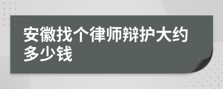 安徽找个律师辩护大约多少钱