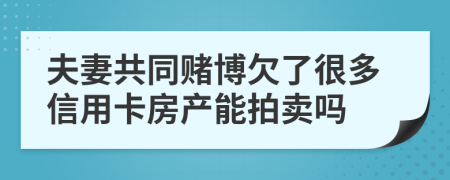 夫妻共同赌博欠了很多信用卡房产能拍卖吗