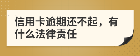 信用卡逾期还不起，有什么法律责任