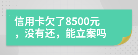 信用卡欠了8500元，没有还，能立案吗