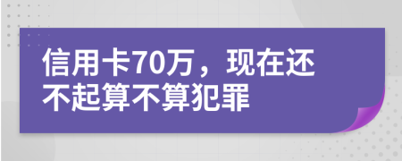 信用卡70万，现在还不起算不算犯罪