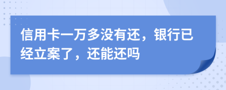 信用卡一万多没有还，银行已经立案了，还能还吗